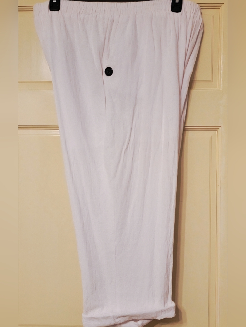 NWOT - White Button-Front Linen Style Pants 3X - PERFECT FOR SUMMER